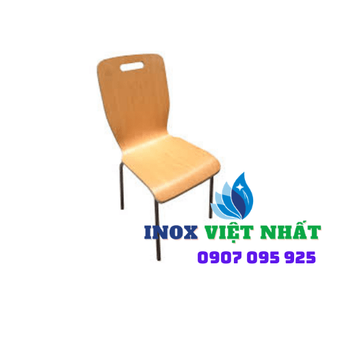 Bàn ghế gỗ laminate chân inox VN121