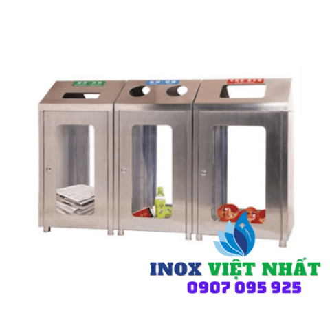 Thùng rác inox 3 khoang chứa VN135
