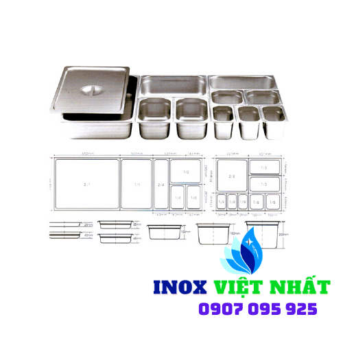 Khay inox đựng thức ăn công nghiệp VN199 | Xưởng gia công inox uy tín tại tphcm