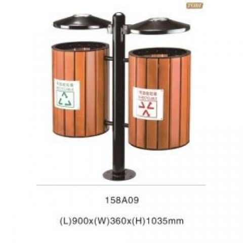 Thùng rác tròn đôi bọc gỗ VN138 - Hàng nhập khẩu