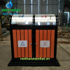 Thùng rác ngoài trời 2 ngăn nắp lật Việt Nhất 
