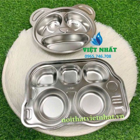 Khay ăn inox 304 hình gấu/hình xe dễ thương cho bé - Inox Việt Nhất