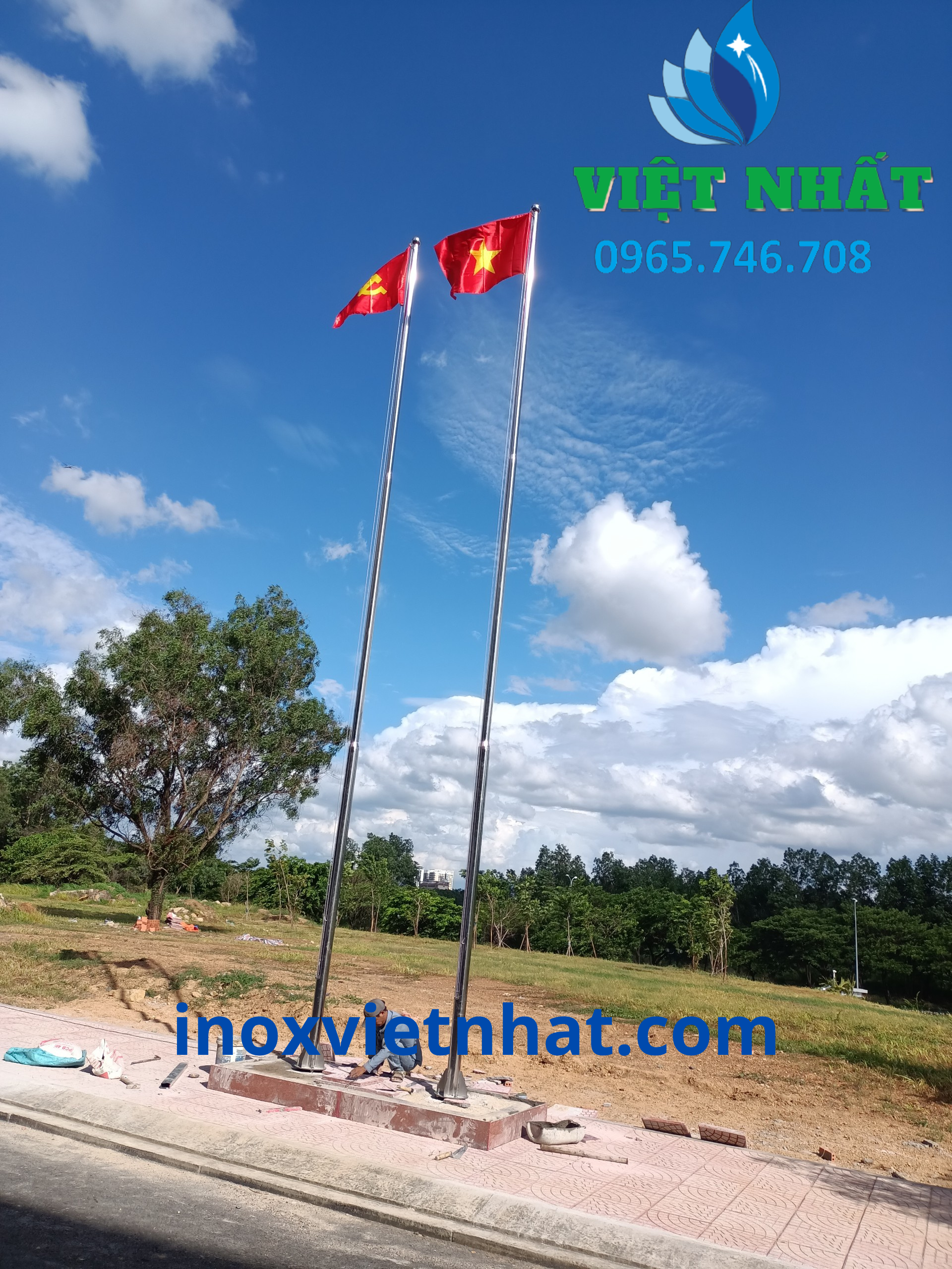 Cột cờ inox 304 cao 9m Việt Nhất
