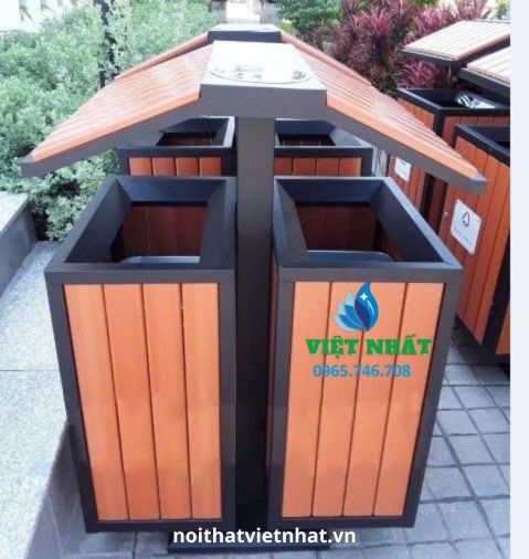 Thùng rác 2 ngăn ngoài trời Việt Nhất